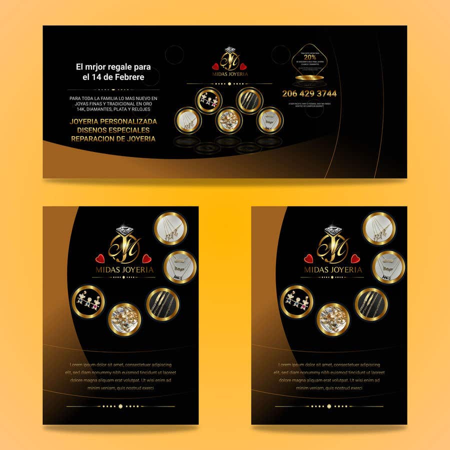 Penyertaan Peraduan #26 untuk                                                 Midas Jewelry Marketing flyers and banner
                                            