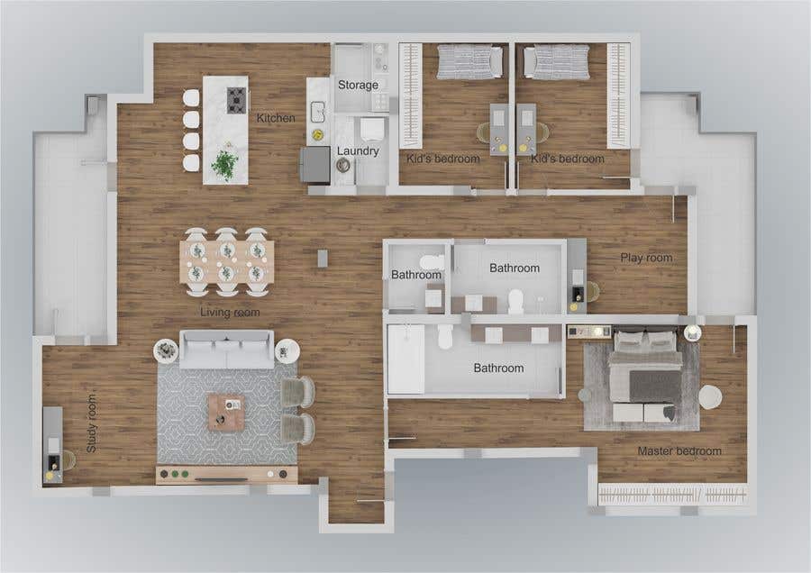 Contest Entry #8 for                                                 Floor plan for new flat ideas
                                            
