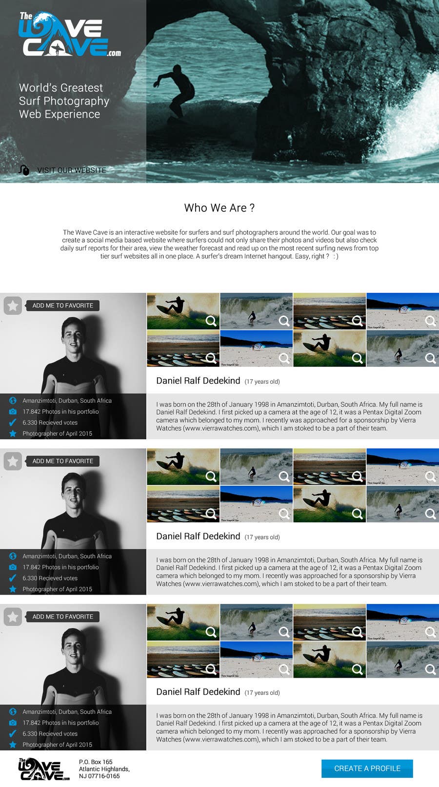 Konkurrenceindlæg #7 for                                                 Design a Webpage Mockup for The Wave Cave
                                            