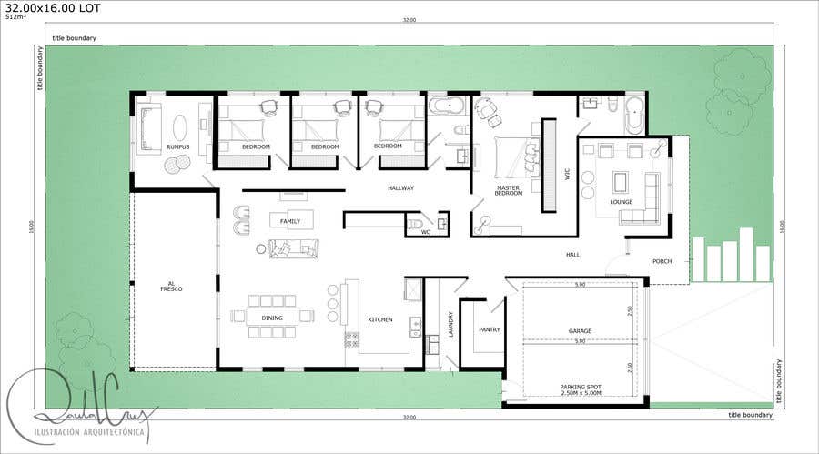 Kilpailutyö #49 kilpailussa                                                 Floor Plan Design - Single Storey Dwelling - Amazing - House Plan - Architecture
                                            