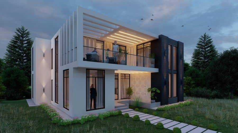 Penyertaan Peraduan #11 untuk                                                 Design a minimalistic home exterior design as per the attached floor plan.
                                            