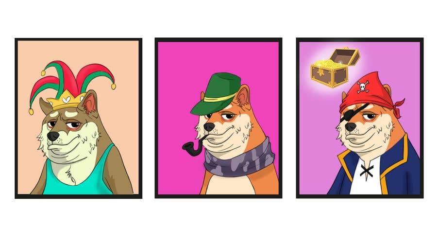 Kilpailutyö #21 kilpailussa                                                 Illustrate Shiba Inu 2d Avatars using Doge Pound as inspiration for art style
                                            