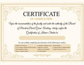 Nro 93 kilpailuun certificate design for islamic institute käyttäjältä hassanprint11
