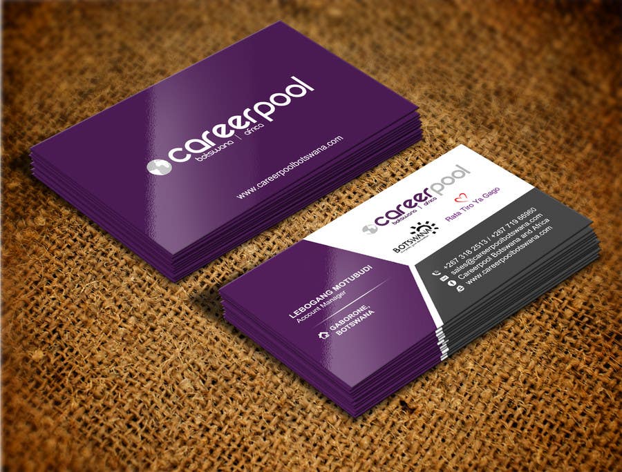 Bài tham dự cuộc thi #29 cho                                                 Design some Business Cards for an online job board in Botswana
                                            