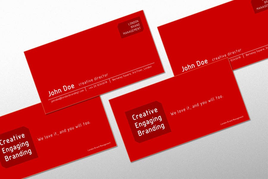 Wettbewerbs Eintrag #29 für                                                 Business Card Design for London Brand Management
                                            