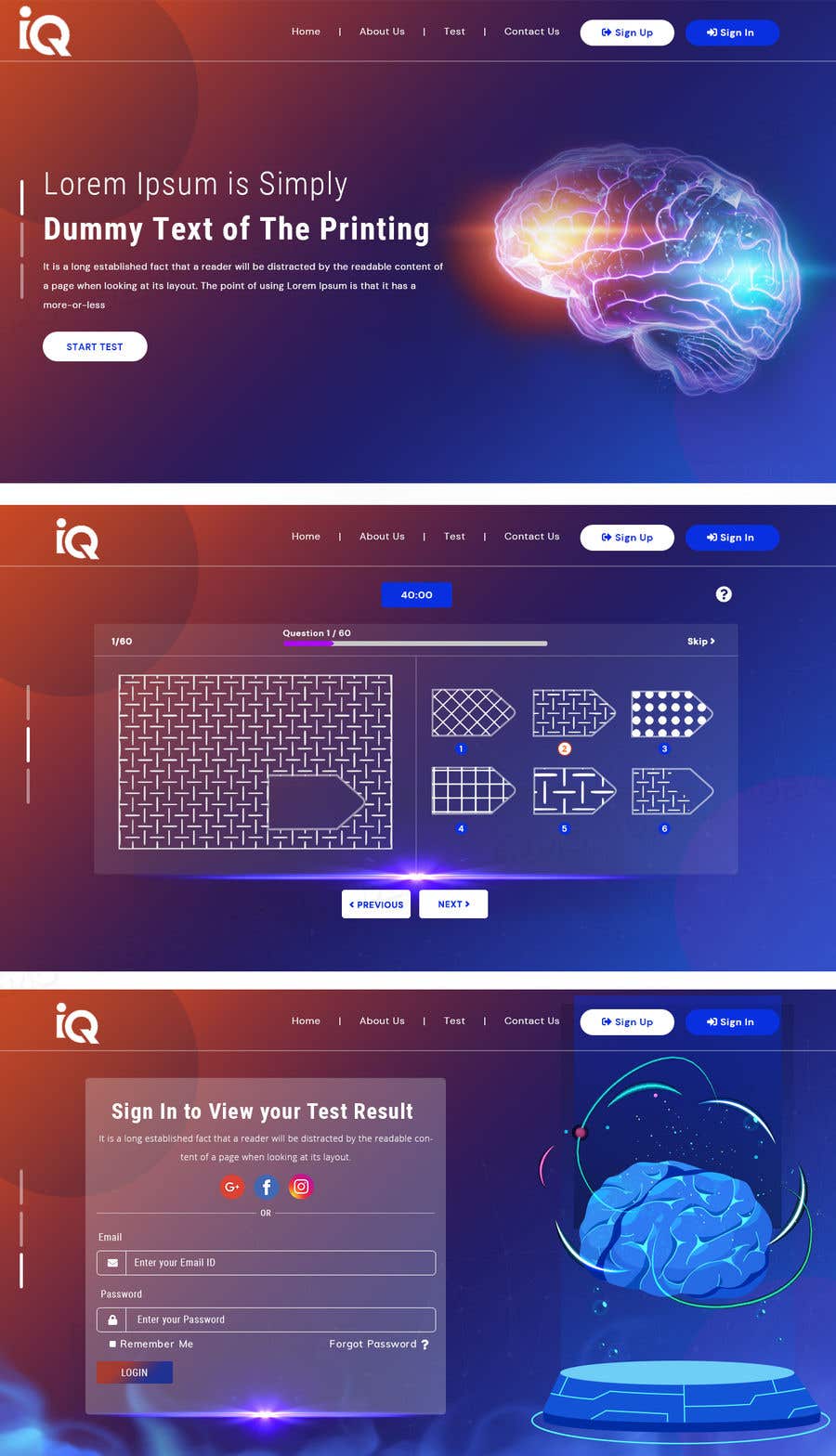 
                                                                                                                        Konkurrenceindlæg #                                            91
                                         for                                             Design nice user interface for an IQ test website
                                        