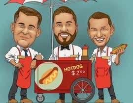 #48 for Caricature of 3 people working a NY hot dog stand by aliwafaafif