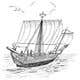 Миниатюра конкурсной заявки №53 для                                                     Black and white drawing or sketch of sailing ship on sea
                                                