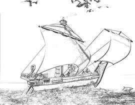 #59 для Black and white drawing or sketch of sailing ship on sea от akhohin