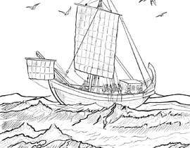 #52 для Black and white drawing or sketch of sailing ship on sea от Areeba85