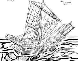 #62 для Black and white drawing or sketch of sailing ship on sea от Areeba85