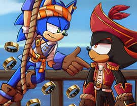 #18 для Create an image of Sonic the Hedgehog dressed in a pirate outfit от Himalay55
