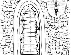 #19 for Black and White graphic of an entry door to an inn called the dancing captain by JasminaSV