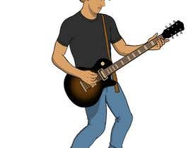 #185 untuk Guitarist Rocker Caricature/Cartoon for Merchandise oleh aliwafaafif