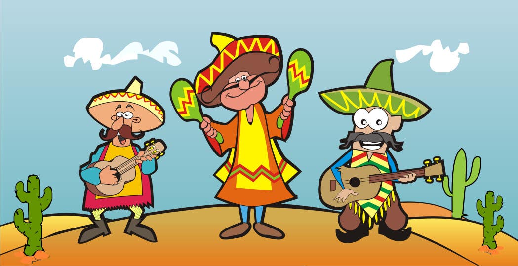 Inscrição nº 10 do Concurso para                                                 Illustration of 3 Cartoon Mexican Guys
                                            