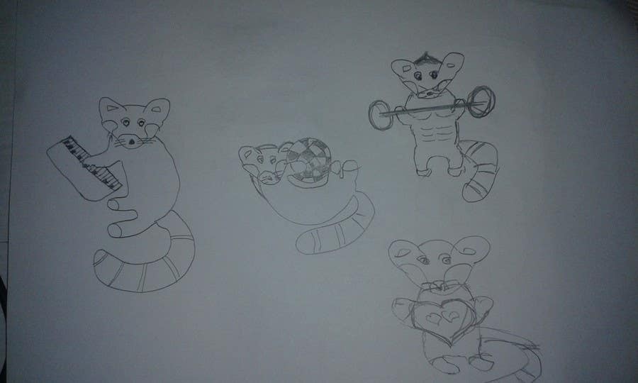 Inscrição nº 7 do Concurso para                                                 Draw 3 rough sketches/outlines (can be a picture of pencil on paper) of a Red Panda in fun poses
                                            