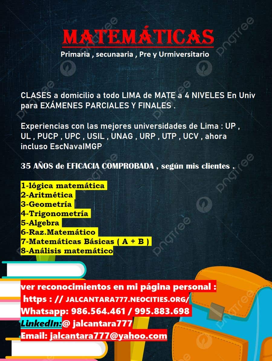 
                                                                                                                        Bài tham dự cuộc thi #                                            5
                                         cho                                             CLASES de MATE a 4 NIVELES y EXCEL AVANZADO
                                        