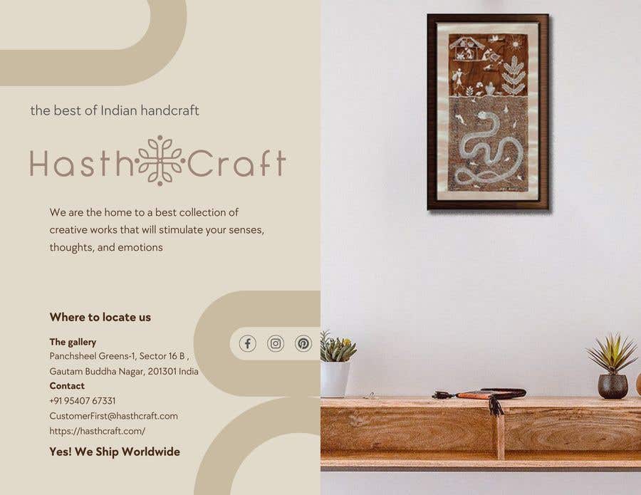 Kilpailutyö #36 kilpailussa                                                 Brochure for our Indian handicraft Website
                                            