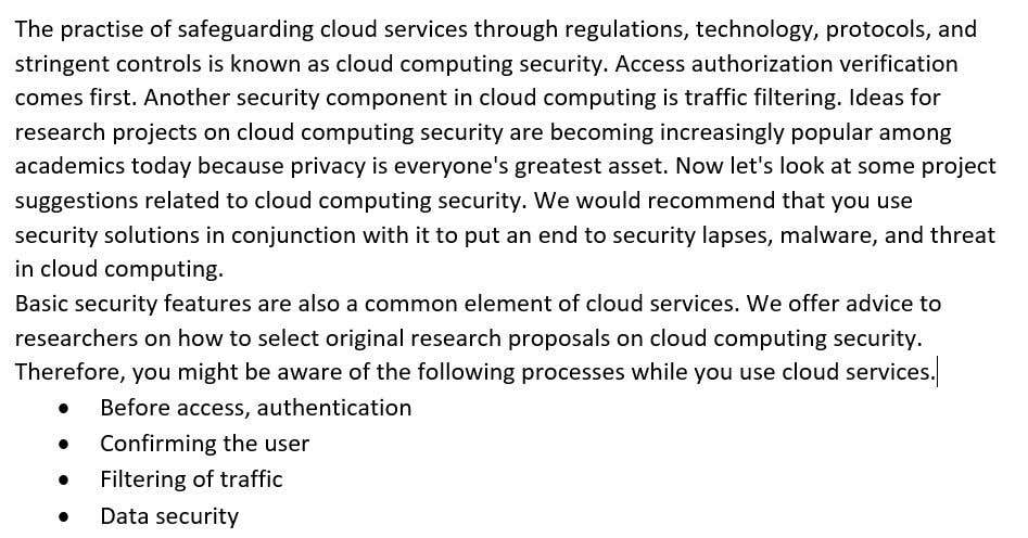 Inscrição nº 6 do Concurso para                                                 Cyber Security and Cloud Projects
                                            