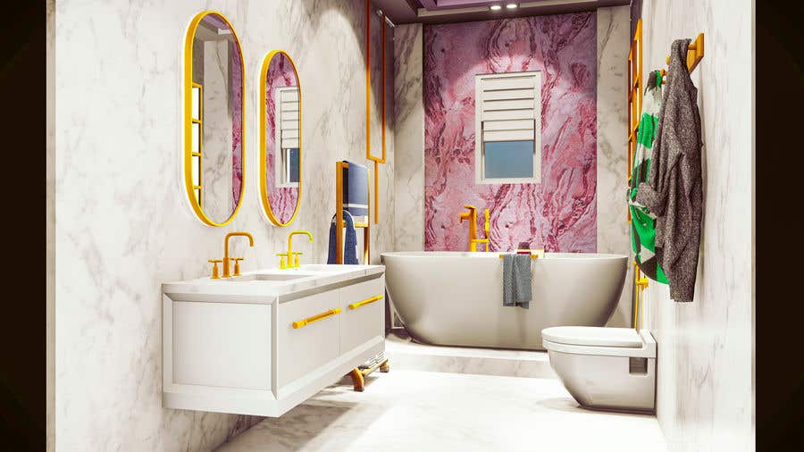 Конкурсная заявка №14 для                                                 Interior design 3D render of bathrooms
                                            