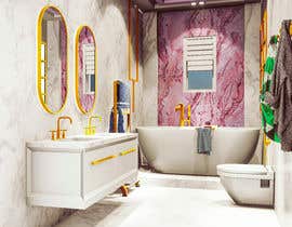 nº 14 pour Interior design 3D render of bathrooms par Sub04han 