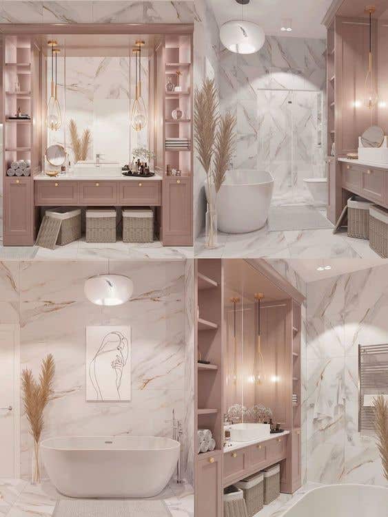 Конкурсная заявка №23 для                                                 Interior design 3D render of bathrooms
                                            