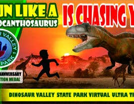 Nro 19 kilpailuun Dinosaur chasing man Facebook ad Banner Medal 50k Trail Run käyttäjältä Khaleed07