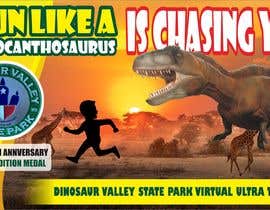 #20 untuk Dinosaur chasing man Facebook ad Banner Medal 50k Trail Run oleh Khaleed07