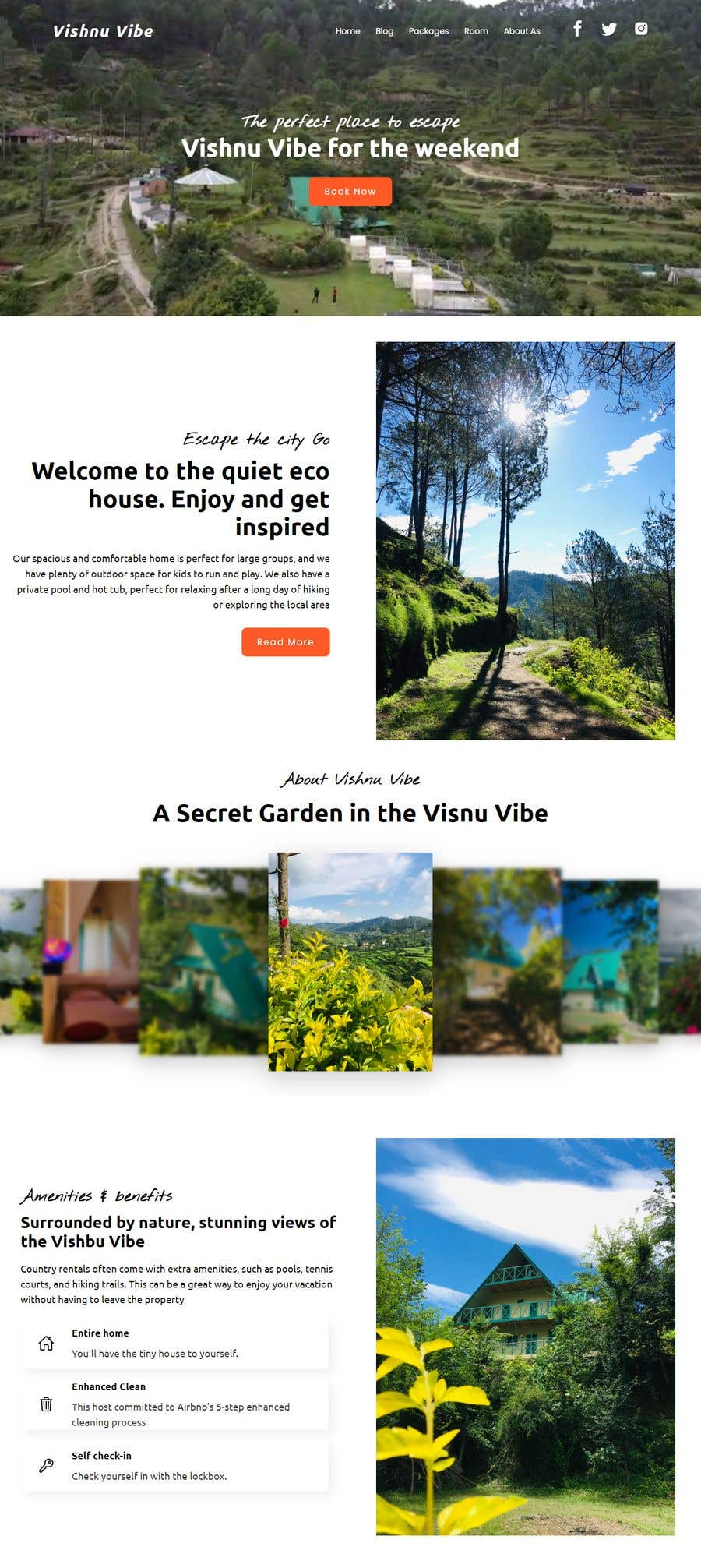 Bài tham dự cuộc thi #23 cho                                                 Website design 5 pages + short Video + basic graphic optimization for a luxury Homestay - Resort website
                                            