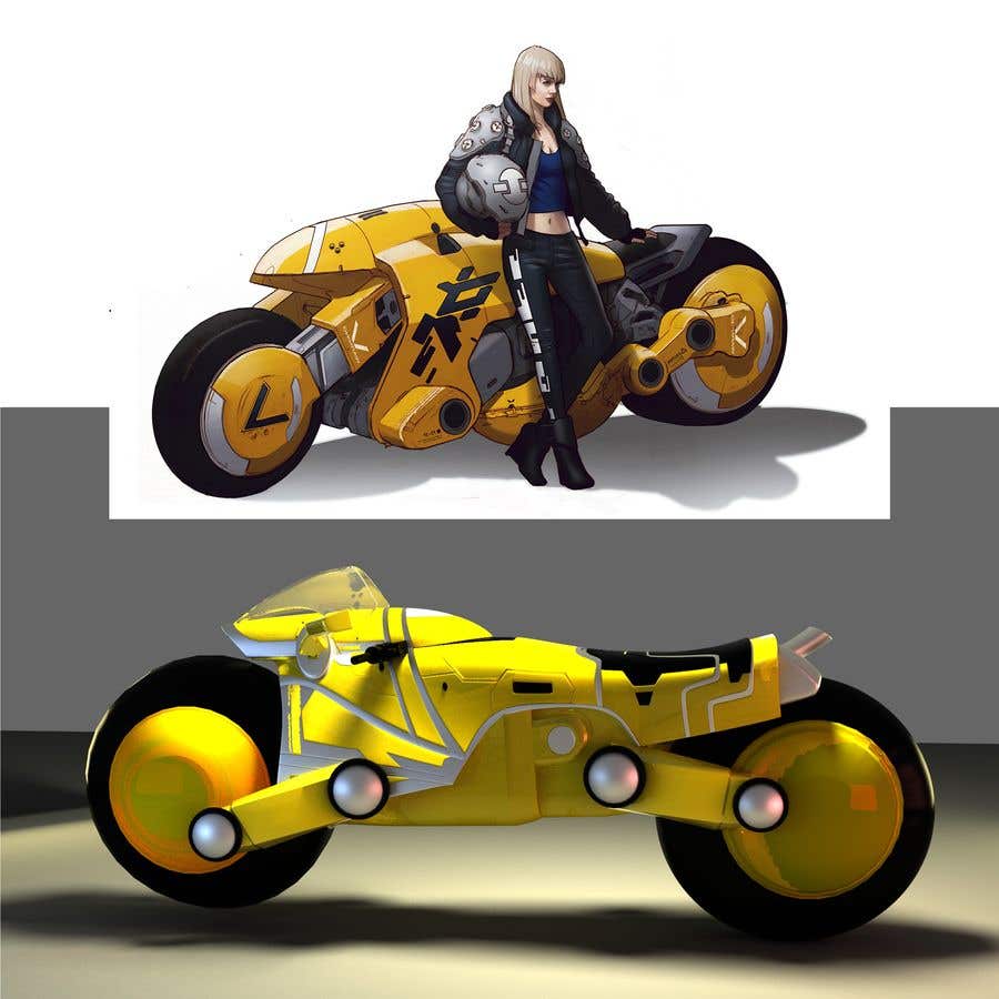 Конкурсная заявка №66 для                                                 3D sculpt for 3D printing. Sci-fi Motorbike. Yellow Bike Project // Escultor 3D para Impresión 3D. Motocicleta Ciencia Ficción. Proyecto Moto Amarilla
                                            