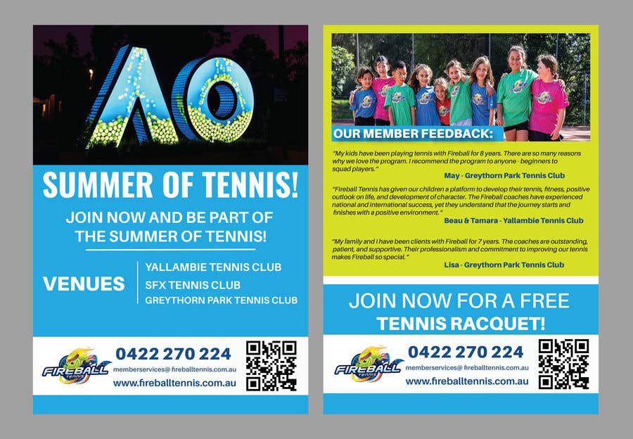 Kilpailutyö #149 kilpailussa                                                 Summer of Tennis 2023 Flyer - AO
                                            