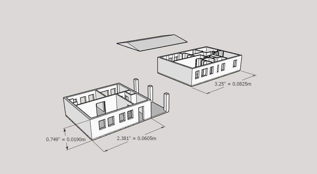 Intrarea #6 pentru concursul „                                                Create a 3D model (.stl) of this house for 3D printing
                                            ”