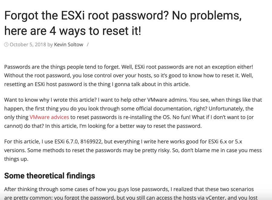 Kilpailutyö #5 kilpailussa                                                 Esxi password recovery
                                            