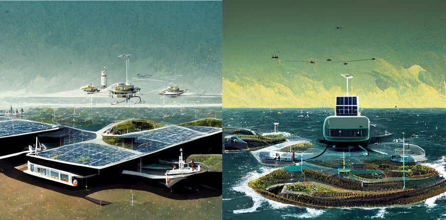 Bài tham dự cuộc thi #13 cho                                                 Concept drawing, illustration of a future tech coastal border security scene
                                            