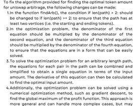 Nro 6 kilpailuun Fix algorithm provided for finding optimal token amount for Uniswap arbitrage käyttäjältä abdullahgamez