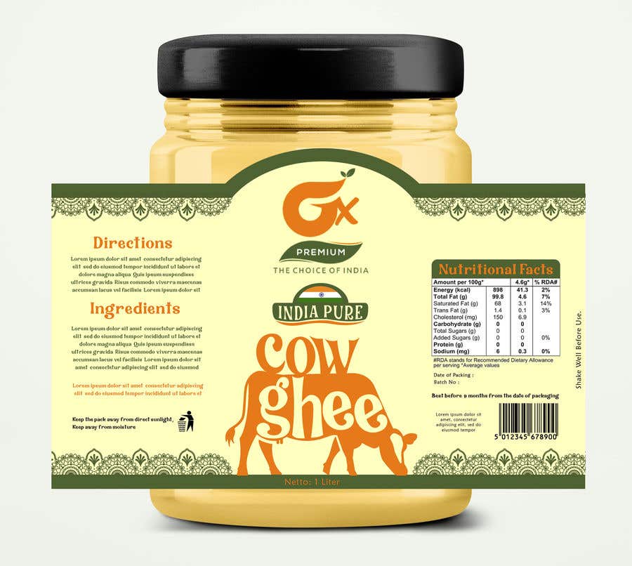 a bottle of cow shea butter with a cow on the label