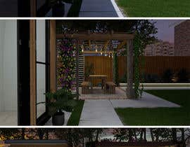 a set of 3d renderings of a house with a lawn and a porch
