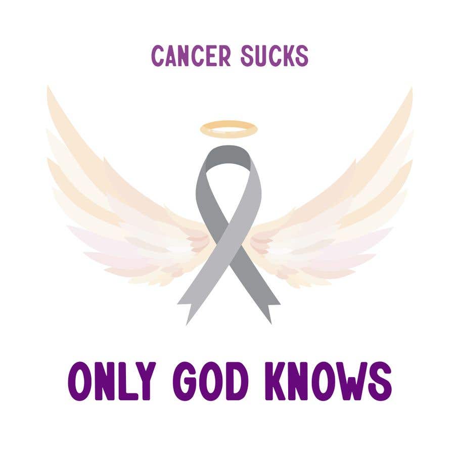 the cancer sucks only god knows logo with angel wings