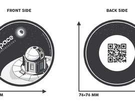 a comparison of a front and back side of a sticker of an astronaut on a
