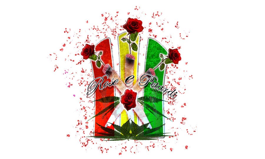 Kilpailutyö #3 kilpailussa                                                 disegnare una T-Shirt for a song: "Rose e petardi"
                                            