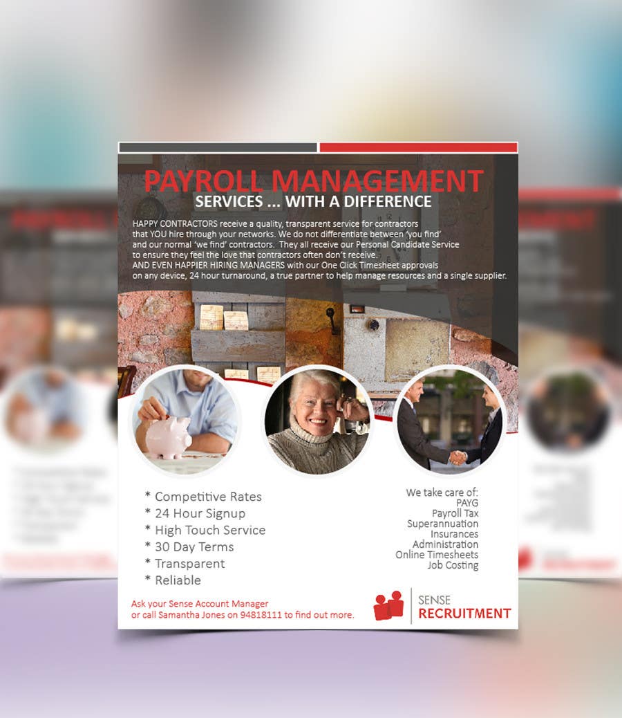 Конкурсна заявка №43 для                                                 Design a Flyer for Payroll Management Services
                                            