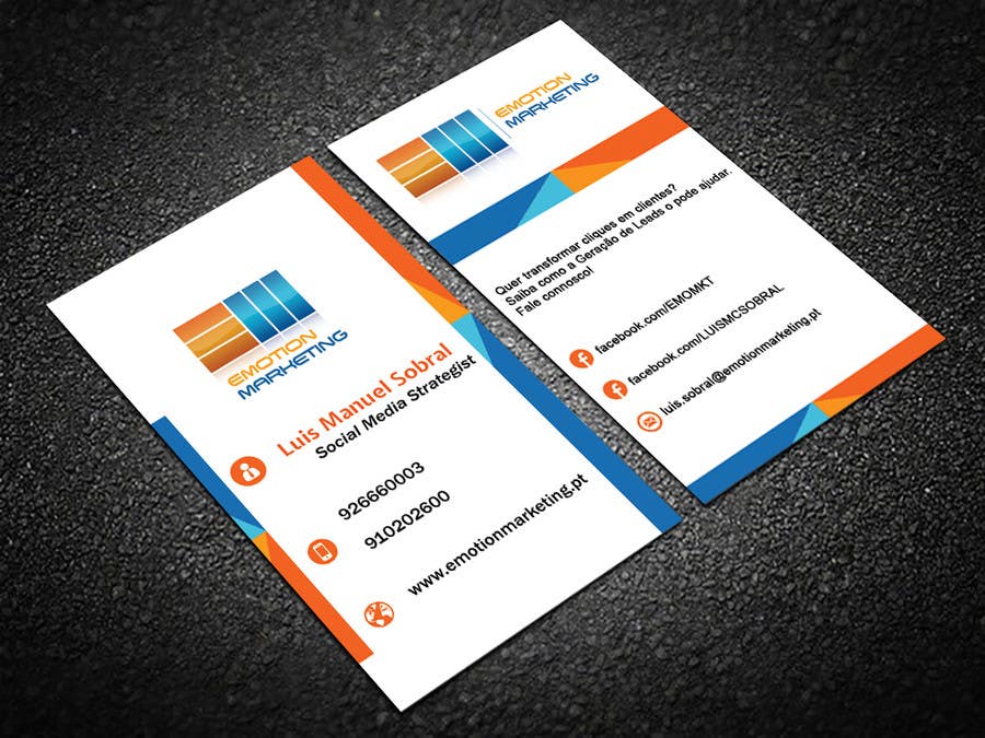 Bài tham dự cuộc thi #23 cho                                                 Design a vertical (two sides)Business Card + horizontal Business Card (two sides) for Emotion Marketing
                                            