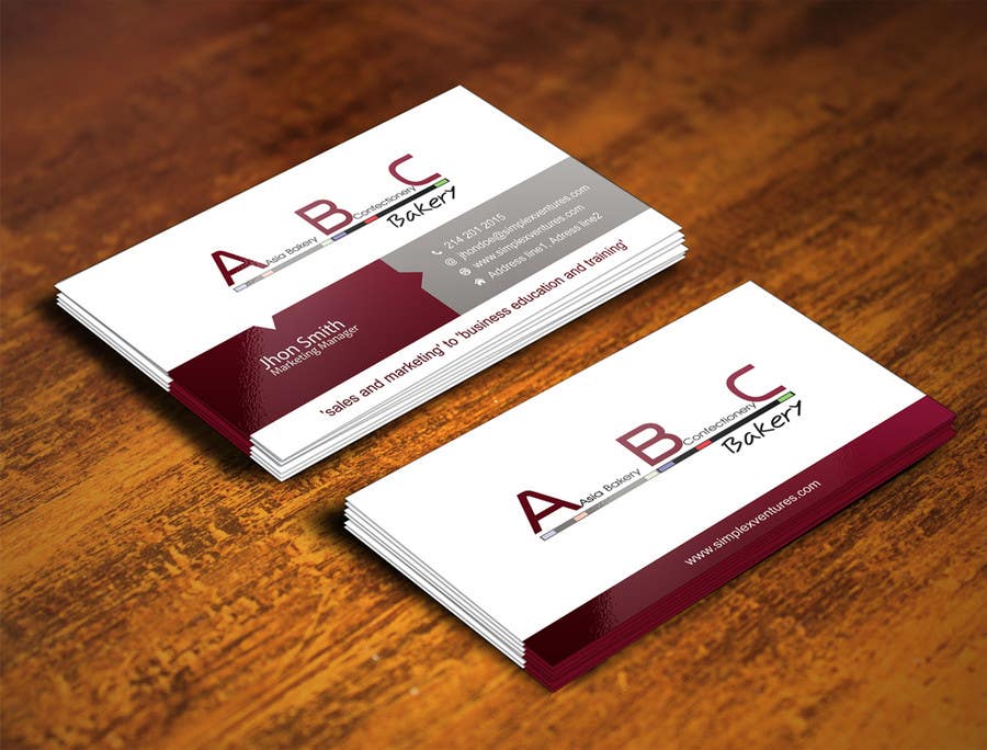 Konkurrenceindlæg #49 for                                                 Design some Business Cards for ABC Bakery
                                            