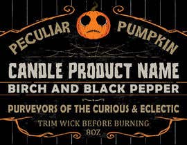 #93 untuk Label Designer Wanted: Create a Candle Label design for a dark, spooky, and Halloween-themed brand named Peculiar Pumpkin oleh mikelangelo13