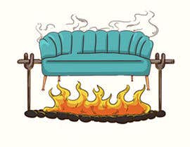 Nro 67 kilpailuun draw a vector graphic of a couch/sofa being roasted on a spit over an open fire käyttäjältä saddik235