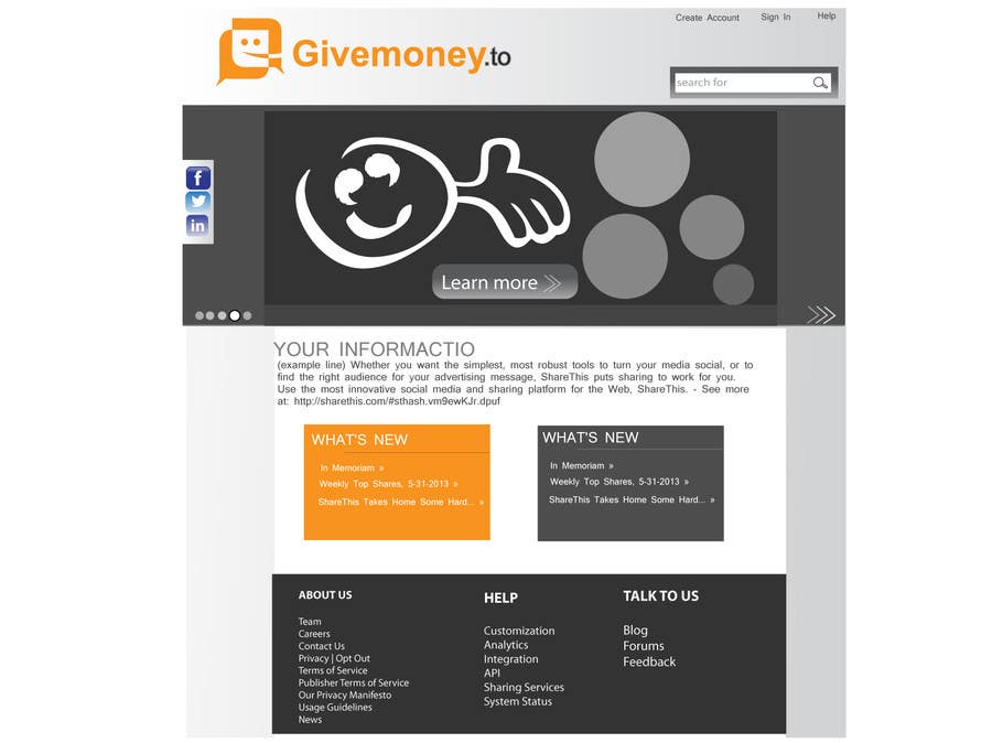 Proposition n°16 du concours                                                 Develop a Corporate Identity for Givemoney.to
                                            