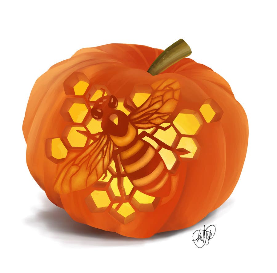 Kilpailutyö #12 kilpailussa                                                 Illustrate Something for Honey Bee carved into a Pumpkin
                                            