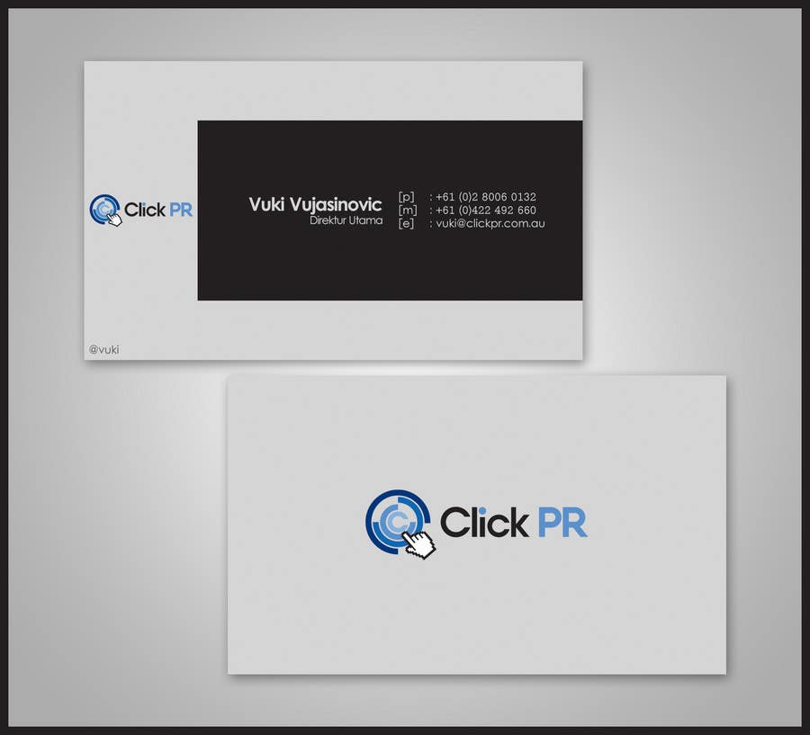 Participación en el concurso Nro.23 para                                                 Business Card Design for Click PR
                                            