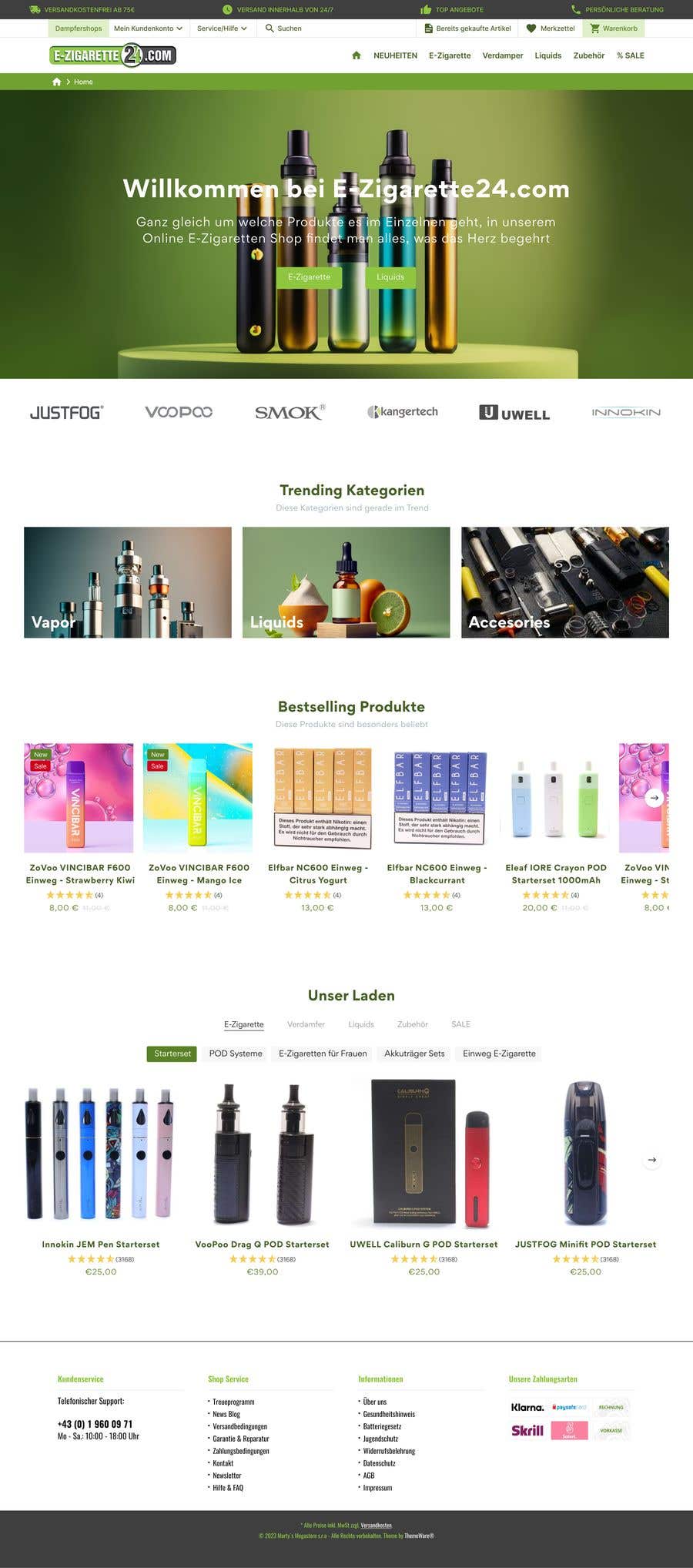 Kilpailutyö #37 kilpailussa                                                 Create redesign for E-Cigarette Onlineshop (Home Site)
                                            
