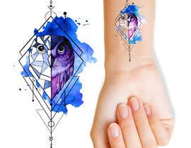 #234 untuk Geometric and watercolour wrist owl tattoo design oleh tarajographic
